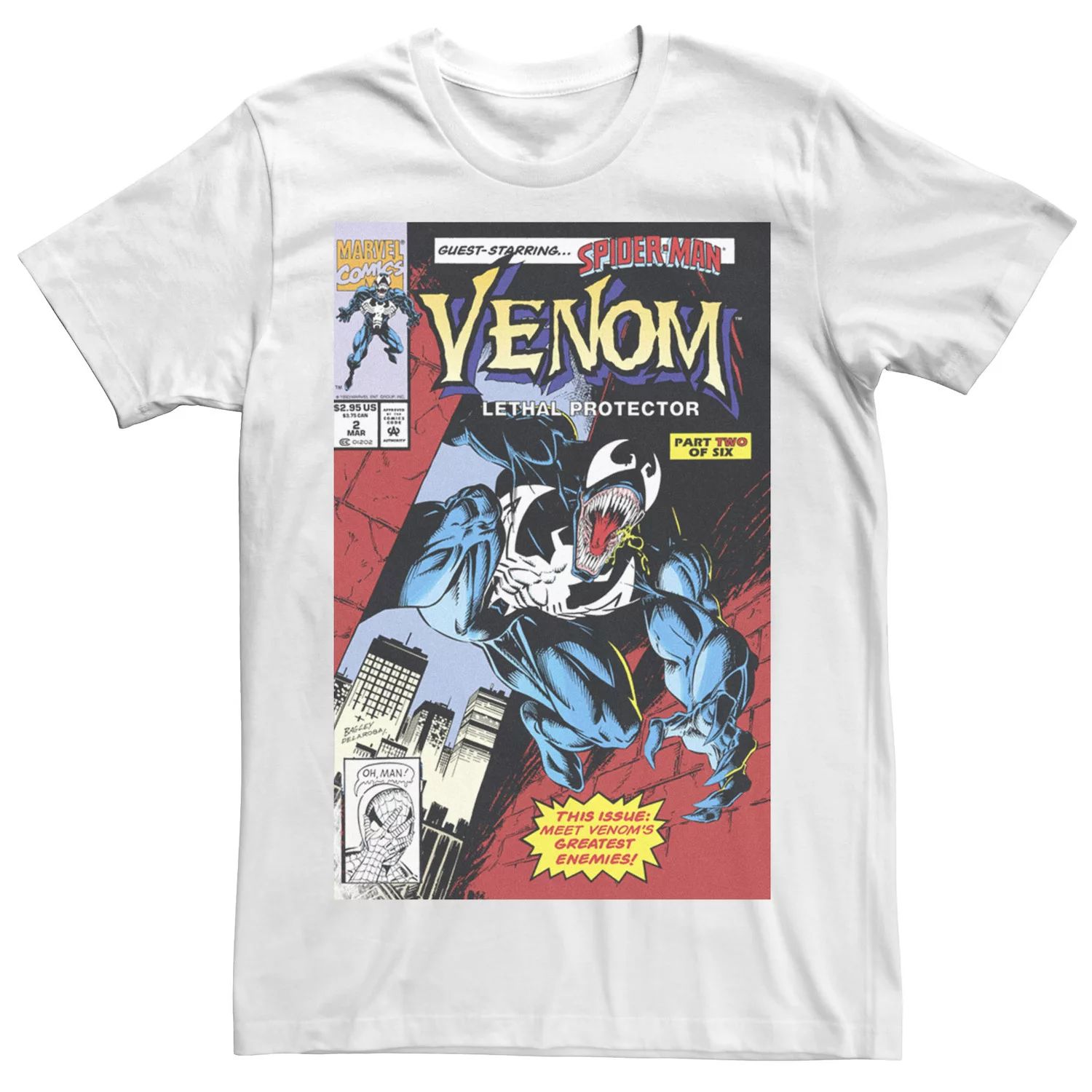 Мужская футболка Venom Lethal Protector в стиле ретро с комиксами Marvel, белый