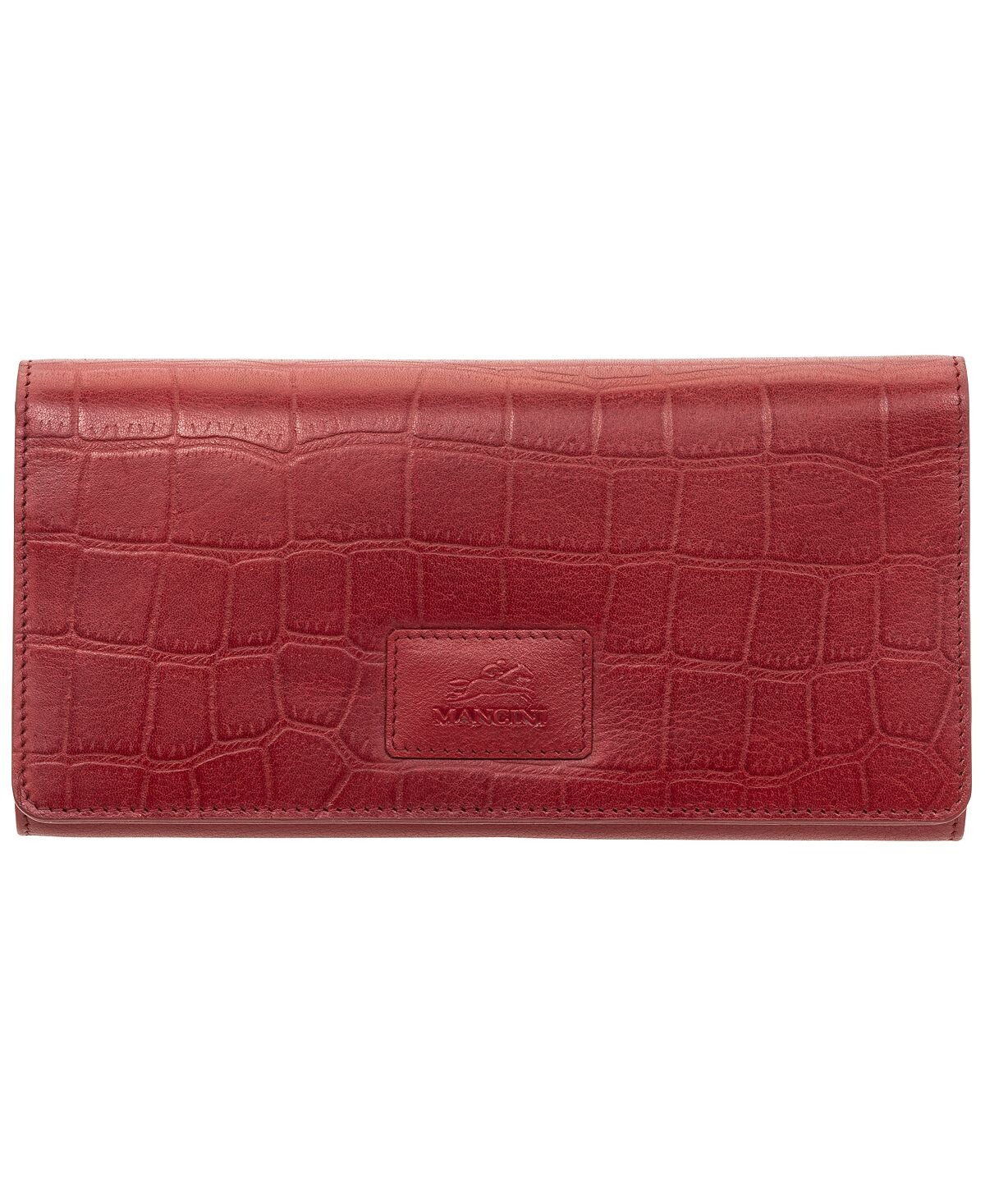 

Женский кошелек тройного сложения с RFID-защитой и защитой Croco Collection Mancini, красный