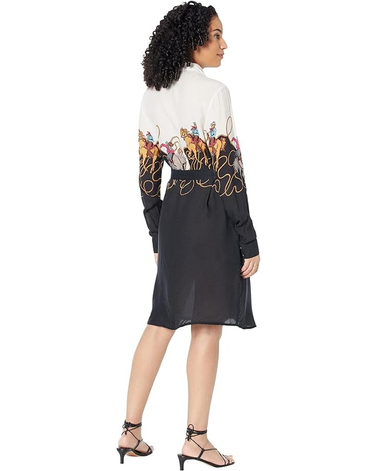 

Платье Roper Retro Border Print Rayon Western Shirtdress, черный