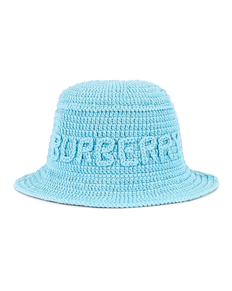 Шапка Burberry Crochet Bucket, цвет Bright Topaz Blue natural blue topaz set 925 silver inlaid natural topaz necklace ring
