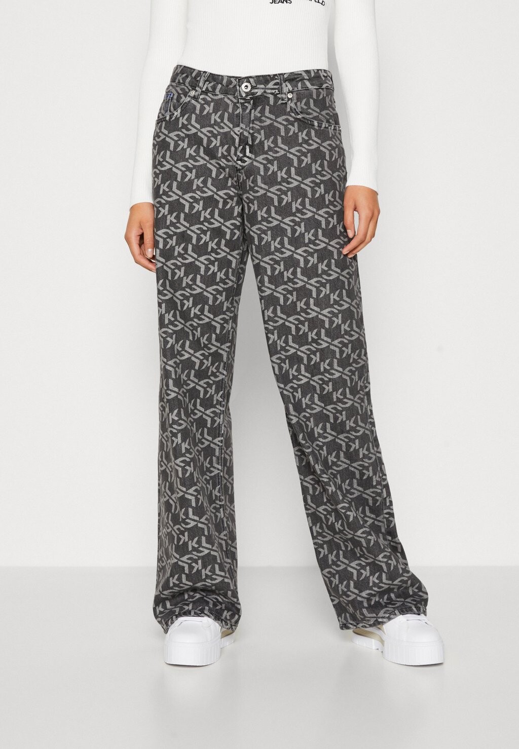 

Джинсы свободного кроя RELAXED MONOGRAM Karl Lagerfeld Jeans, серый деним