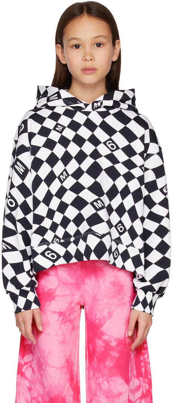 

MM6 Maison Margiela Kids Черно-белое худи с капюшоном