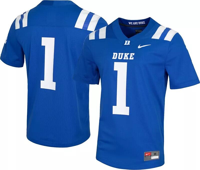 

Мужское футбольное джерси Nike Duke Blue Devils #1 синего цвета Неприкасаемые
