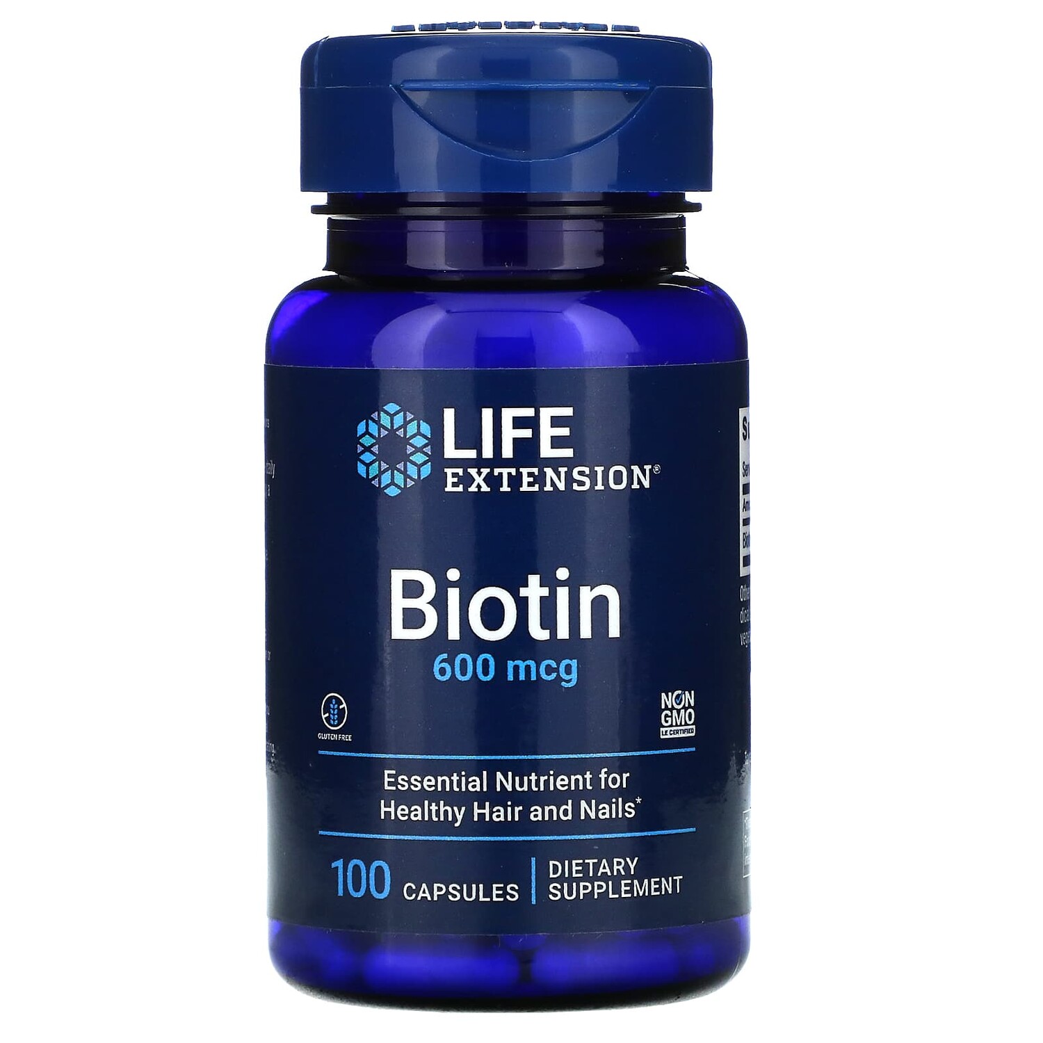 

Биотин, 600 мкг, 100 капсул, Life Extension