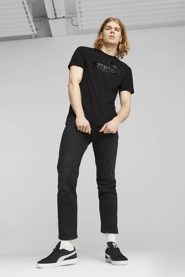 Хлопковая футболка Ess+ с камуфляжным принтом Puma, черный фото