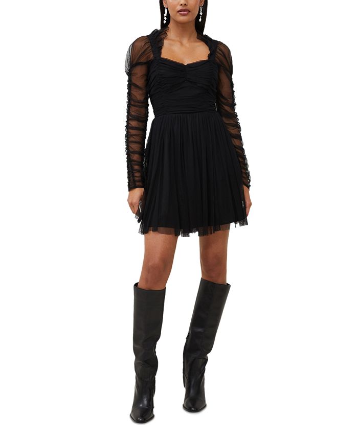 Женское платье Edrea из тюля со сборками French Connection, черный женское очарование