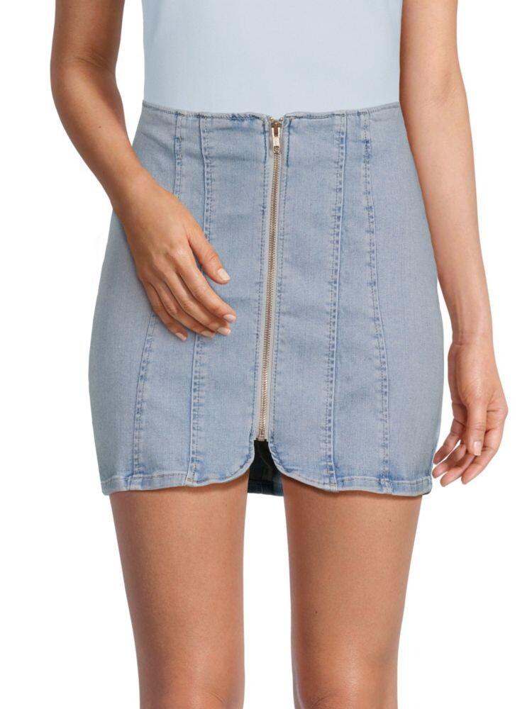 

Джинсовая мини-юбка Layla с молнией Free People, цвет Star Wash