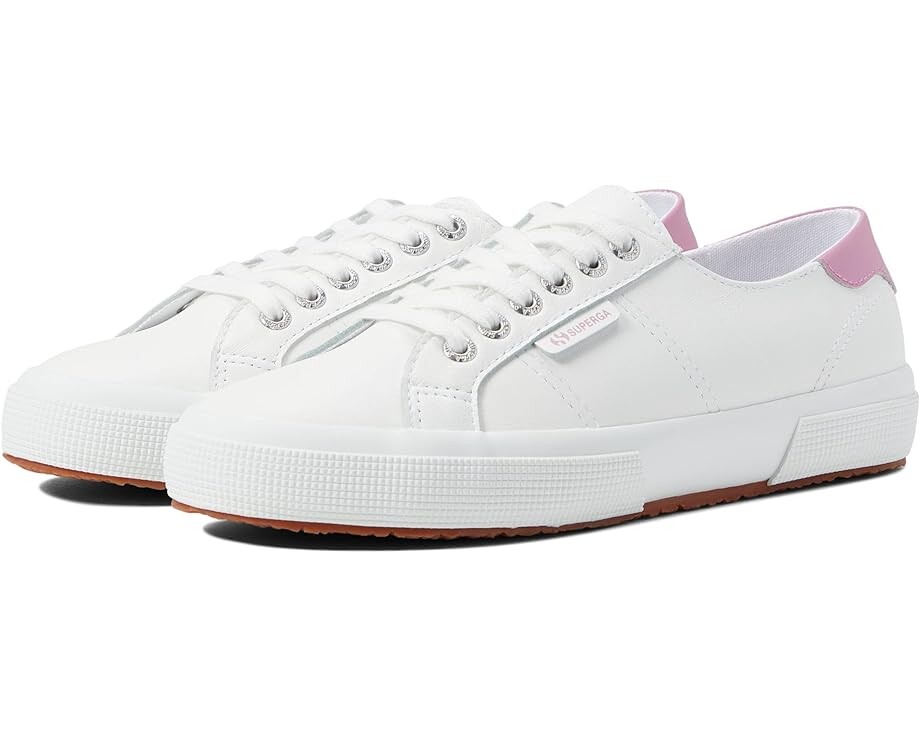 

Кроссовки Superga 2750 - Nappa Heeltab, цвет White/Pink Mauve Leather