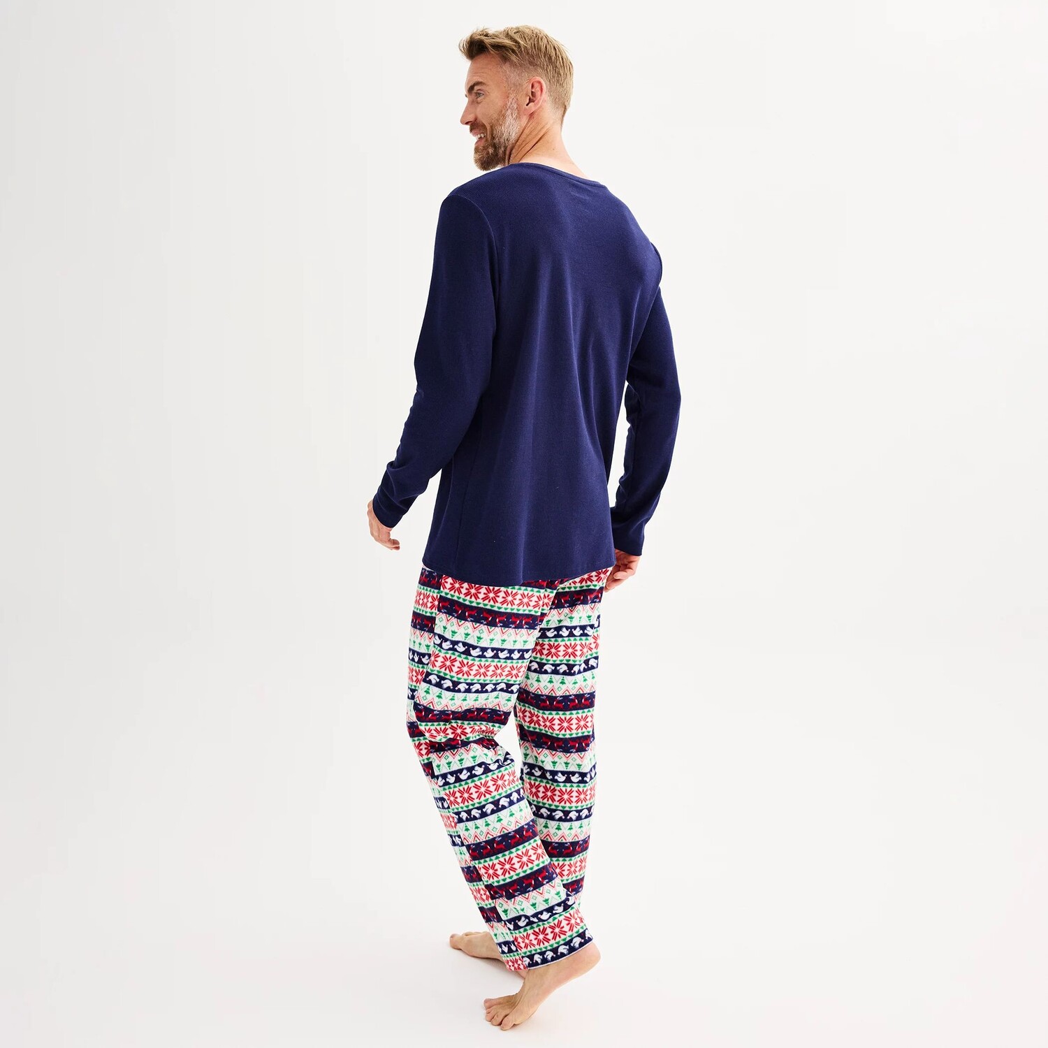 

Мужские пижамные комплекты Jammies For Your Families Christmas Morning Henley Top и Fairisle Bottoms