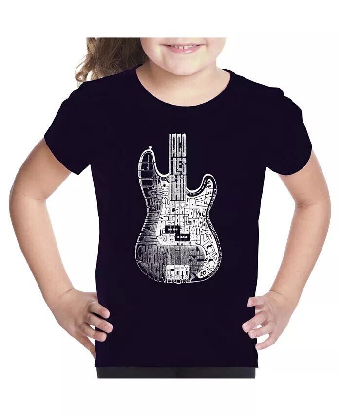 

Футболка Girl's Word Art - Бас-гитара La Pop Art, синий