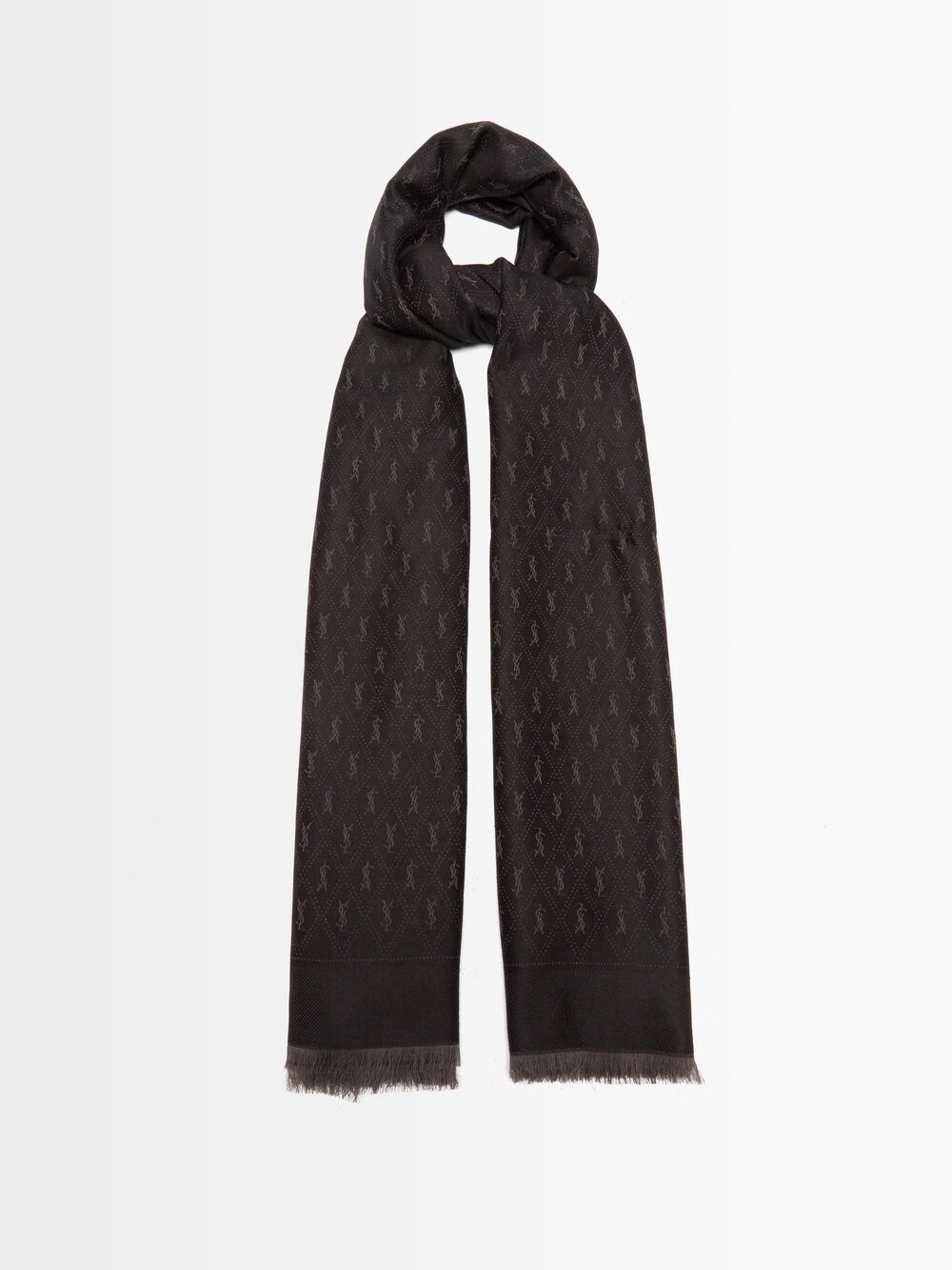 

Ysl-жаккардовый шарф Saint Laurent, черный