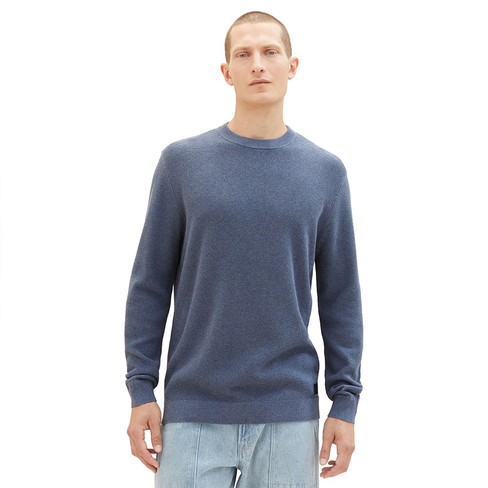 Свитер Tom Tailor 1038612 Structured Knit Crew Neck, синий свитер tom tailor 1038285 structured basic knit серый