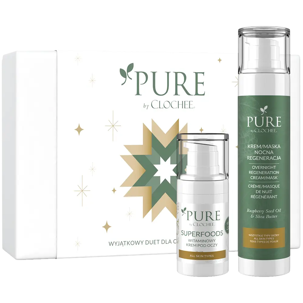 

Набор: ночная восстанавливающая крем-маска для лица Pure By Clochee, 15 мл