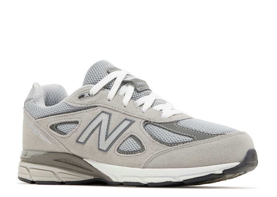 

Кроссовки New Balance 990V4 Big Kid Wide 'Kool Grey Silver Filigree', серый