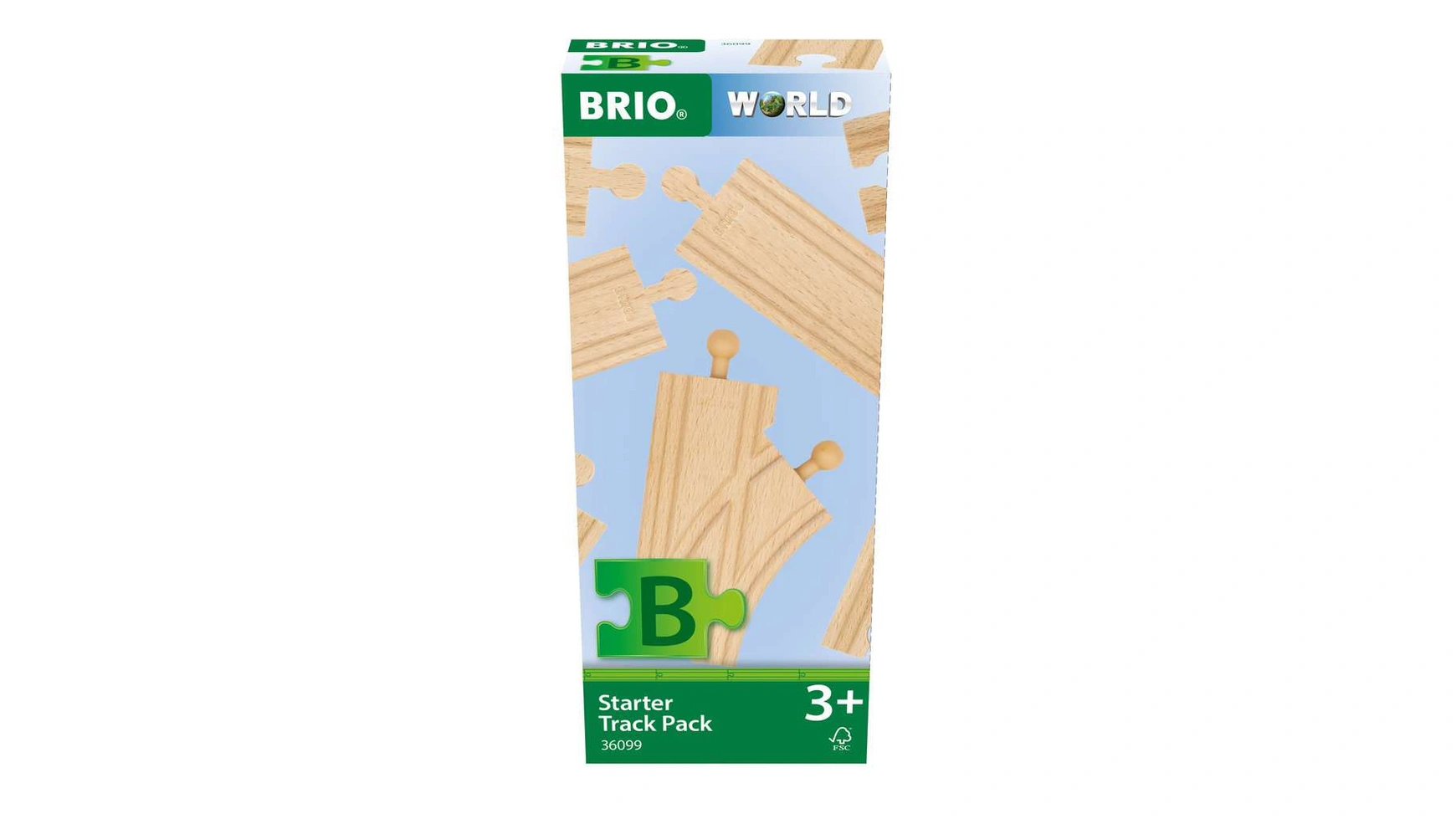Brio Bahn Стартер рельсовый, ассортимент B | Набор деревянных дорожек из 12 предметов для детей от 3 лет и старше.