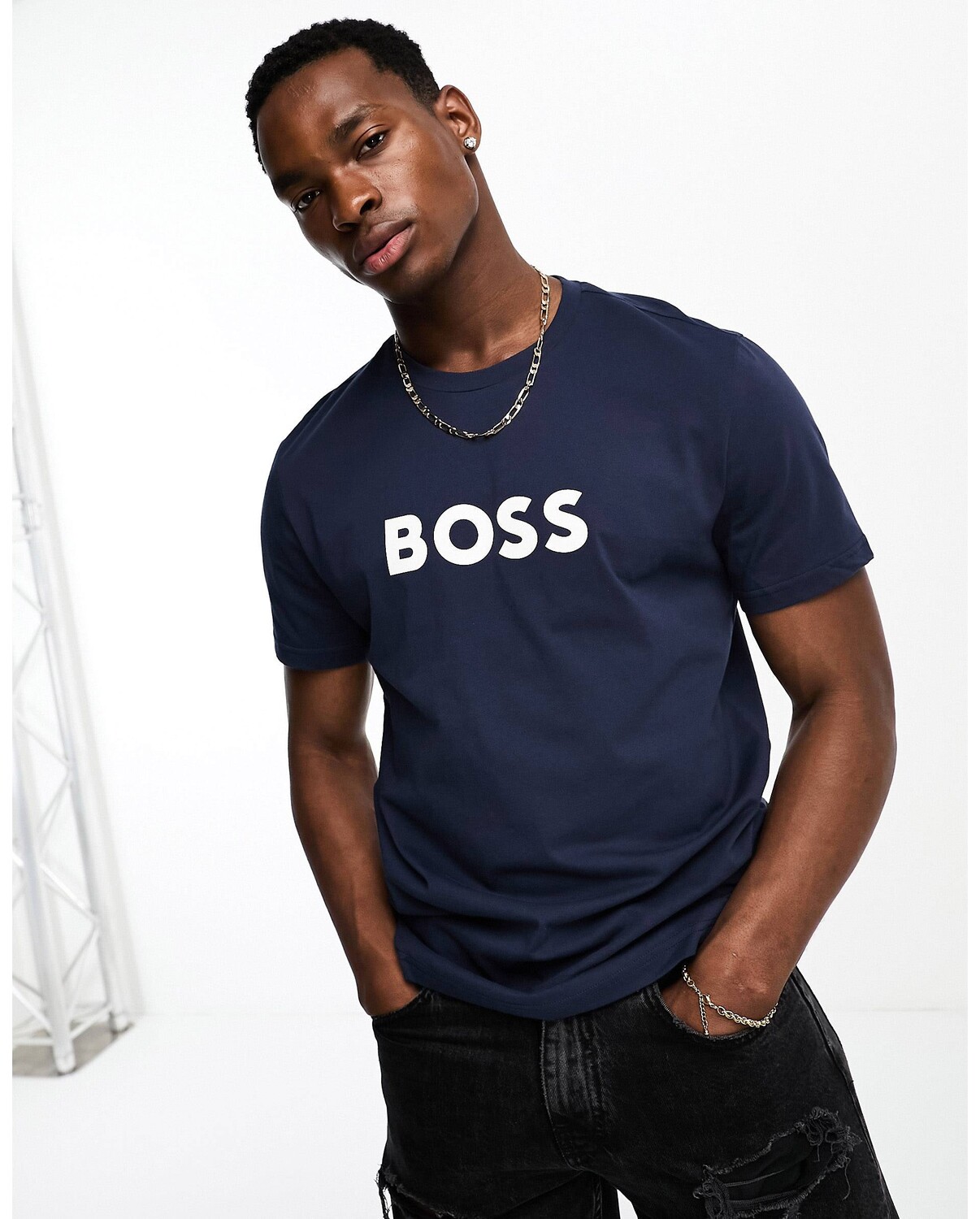

Темно-синяя пляжная футболка BOSS BOSS Bodywear