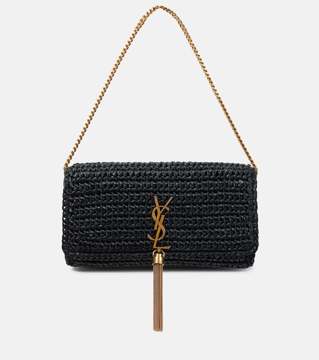 

Сумка на плечо Kate 99 из рафии Saint Laurent, черный