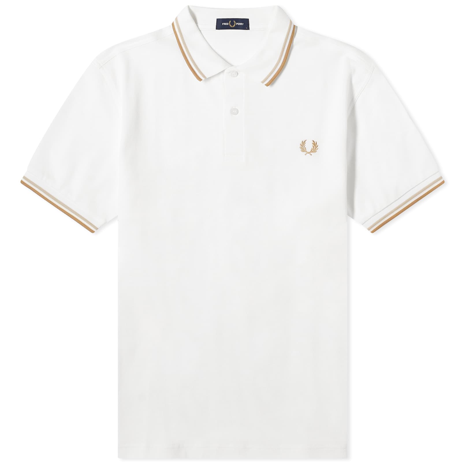 цена Поло Fred Perry Twin Tipped, цвет Snow, Oat & Stone