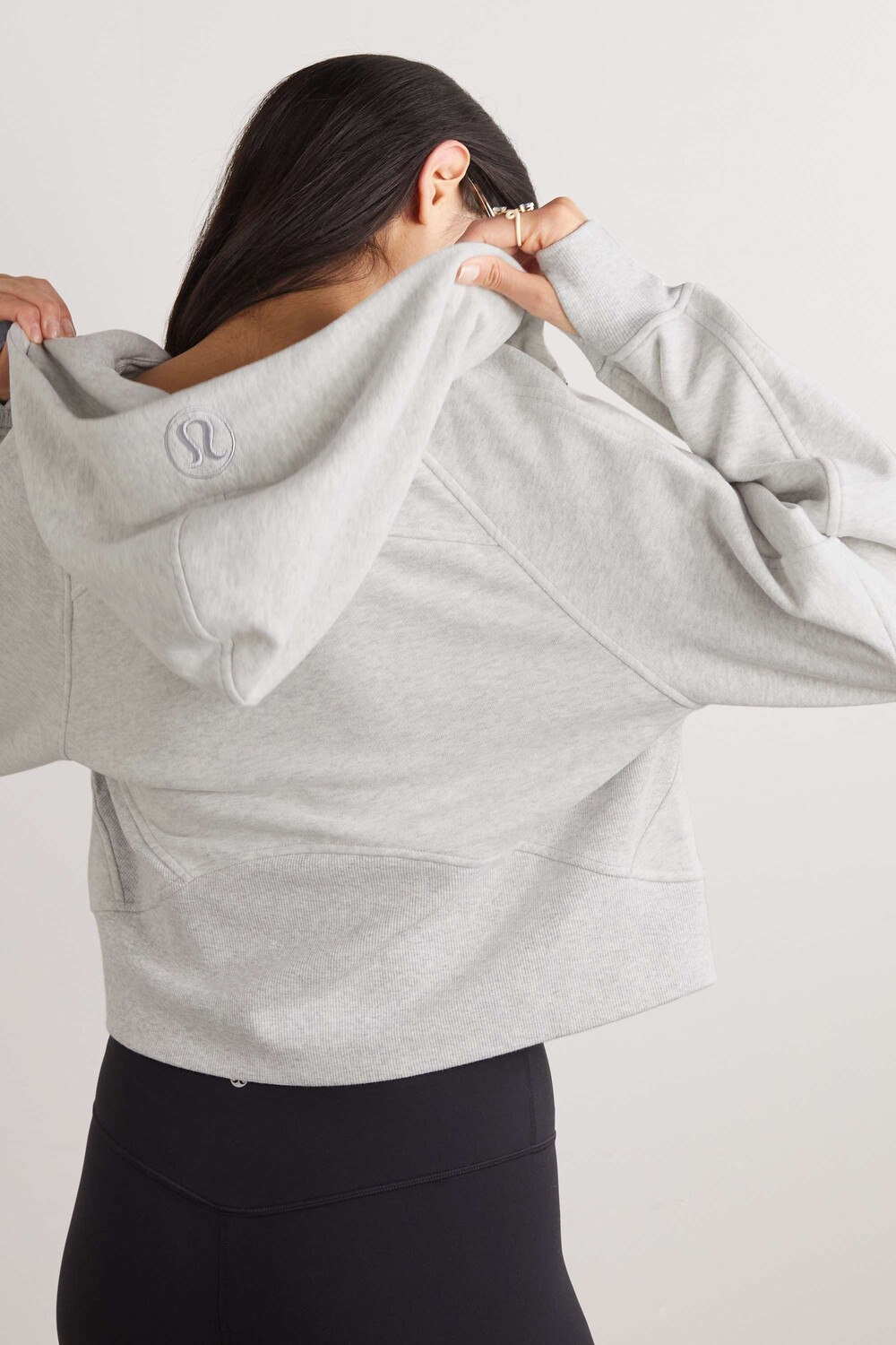 

LULULEMON худи из смесового хлопкового джерси с аквалангом, серый