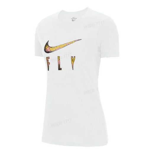 Футболка (WMNS) Nike Logo Printing Round Neck Pullover Short Sleeve White T-Shirt, белый