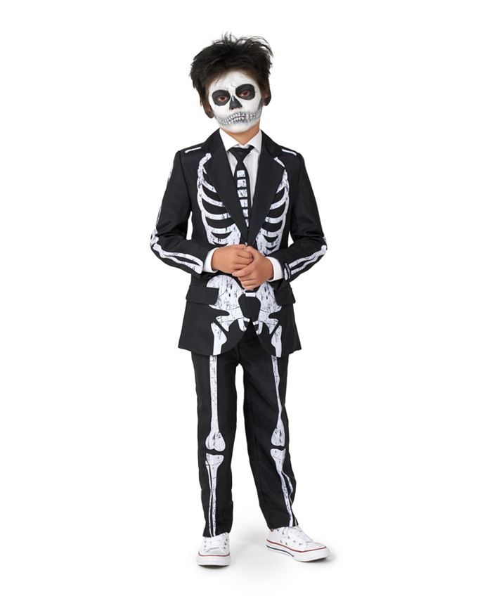 Комплект костюма с застежкой на пуговицы и скелетом для больших мальчиков в стиле гранж Suitmeister, мультиколор мой первый костюм на хэллоуин для маленьких девочек костюм с принтом спектра для новорожденных брюки в полоску костюм на хэллоуин для дет