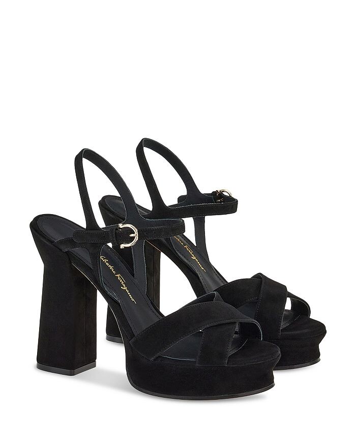 

Женские замшевые сандалии на платформе с ремешком на щиколотке Sonya Ferragamo