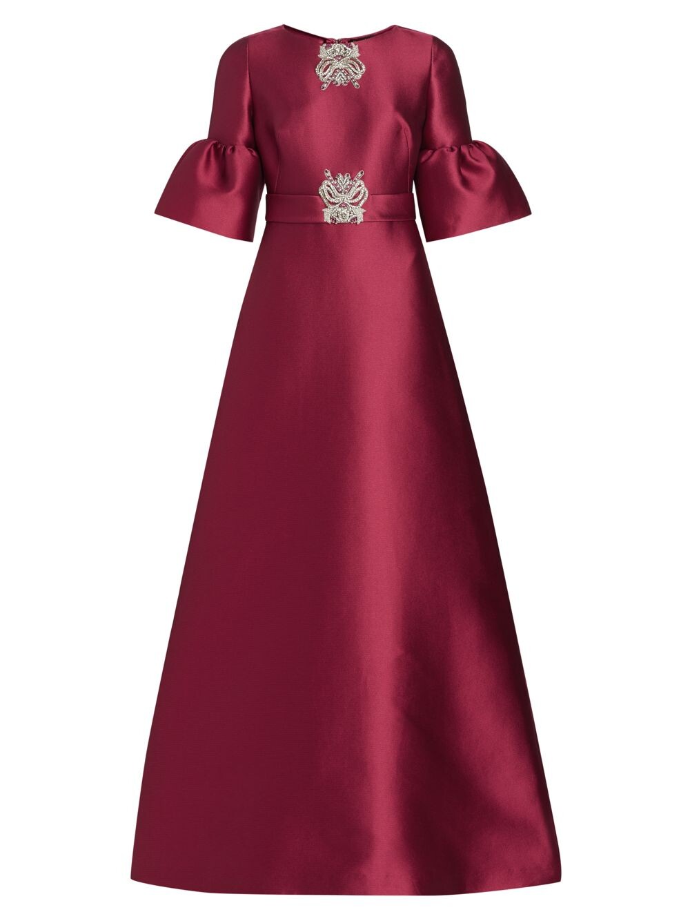 

Платье-трапеция с атласной брошью Reem Acra