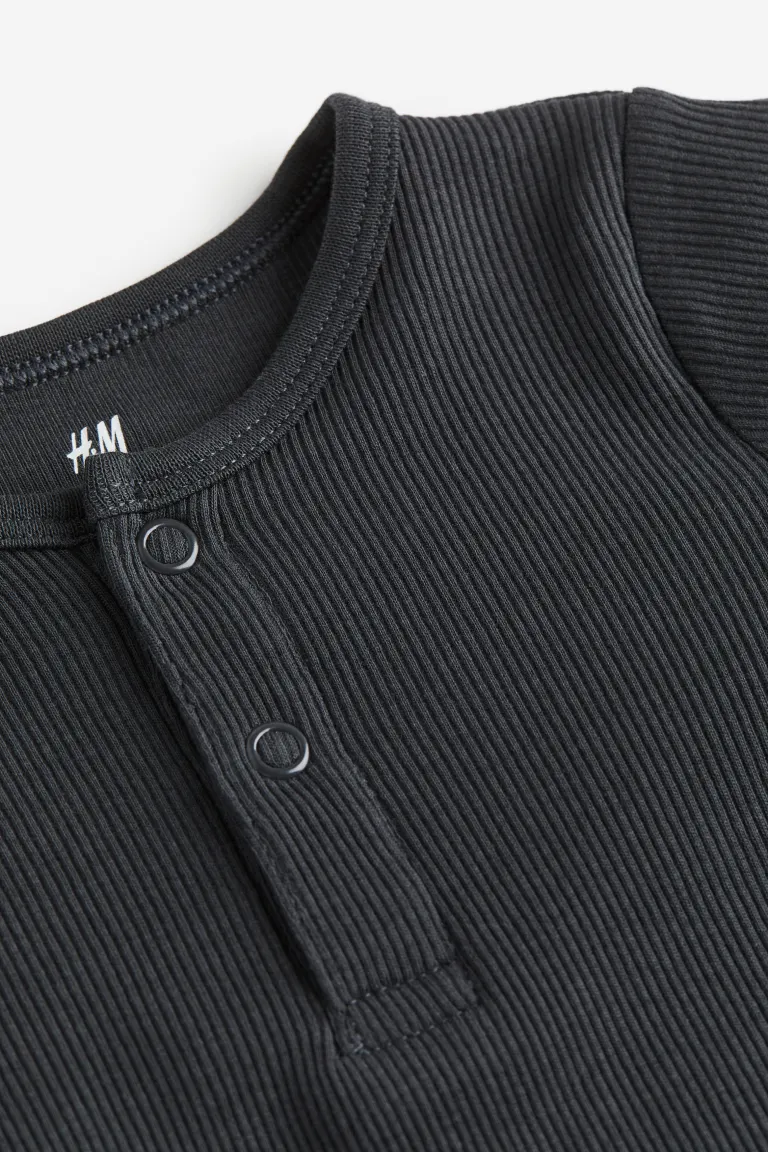 

Боди с пуговицами и длинными рукавами H&M, серый