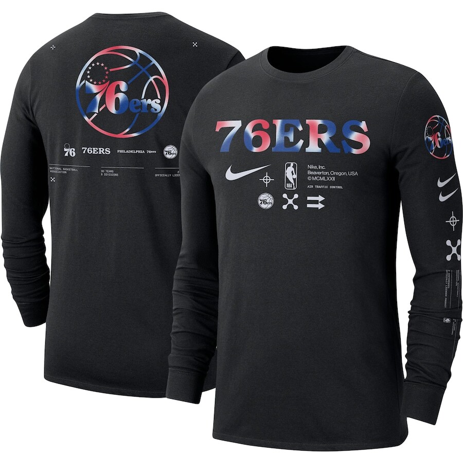 

Футболка с длинным рукавом Nike Philadelphia 76Ers, черный