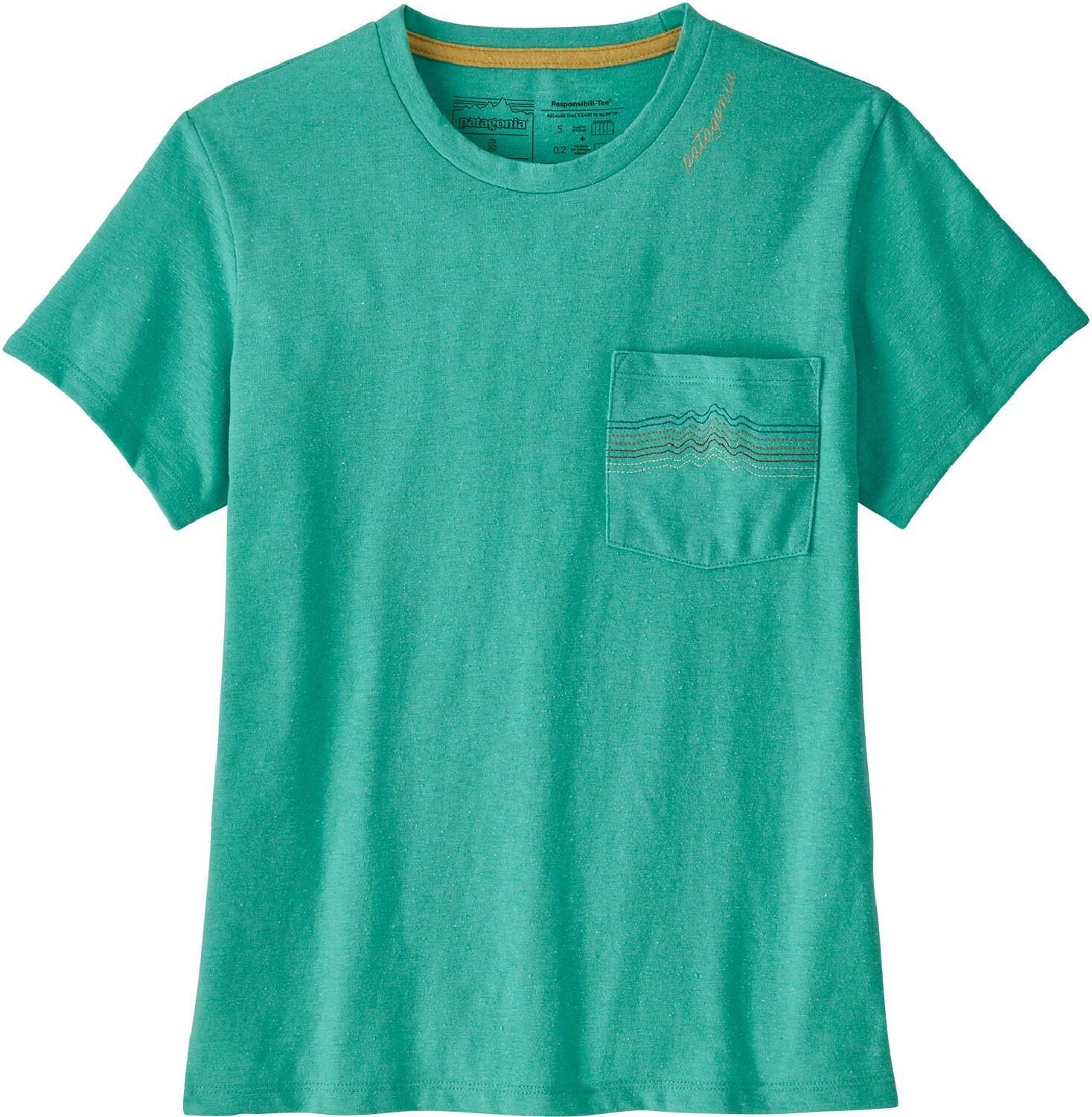 

Футболка Ridge Rise Stripe Pocket Responsibili — женская Patagonia, зеленый
