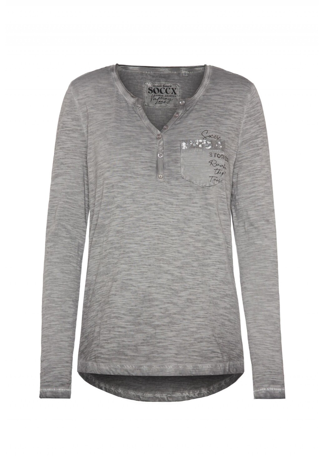 

Рубашка soccx Henley Shirt 'Memory Lane', серый