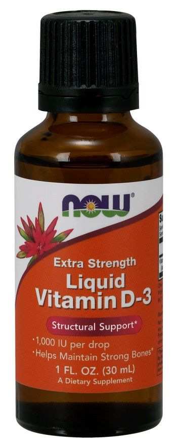 Now Foods Vitamin D-3 Liquid 1000 IU Extra Strength жидкий витамин D3, 30 ml цена и фото