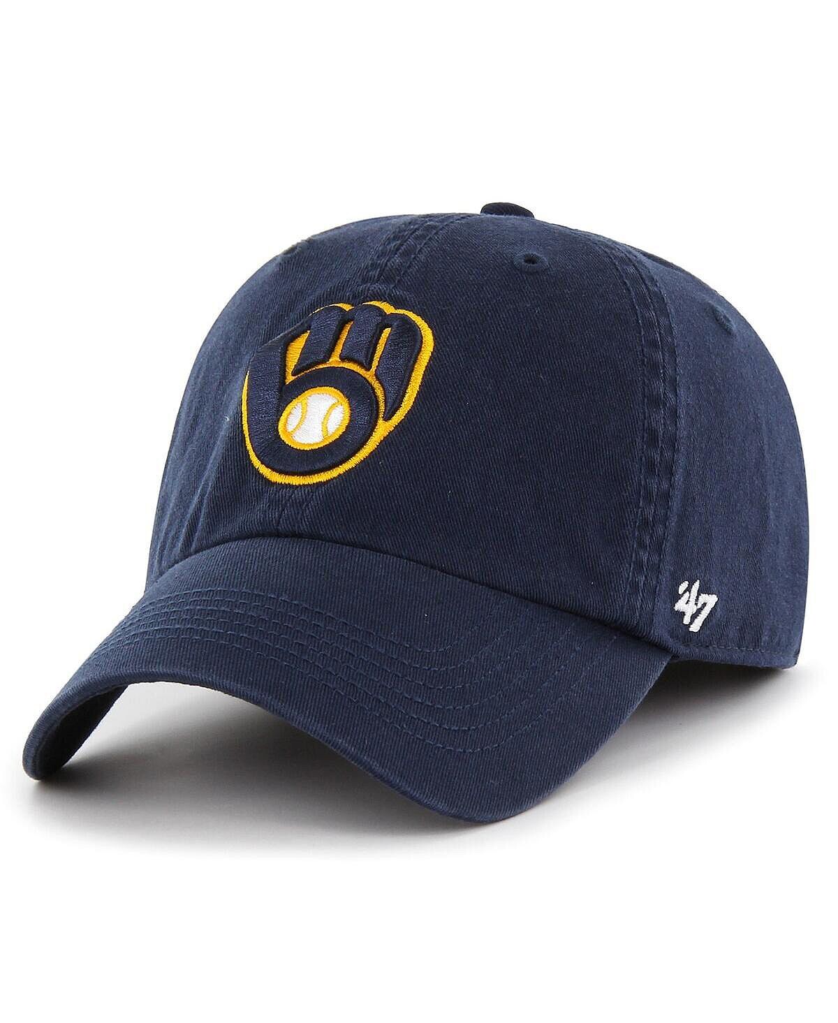 

Мужская темно-синяя приталенная шляпа с логотипом Milwaukee Brewers Franchise '47 Brand