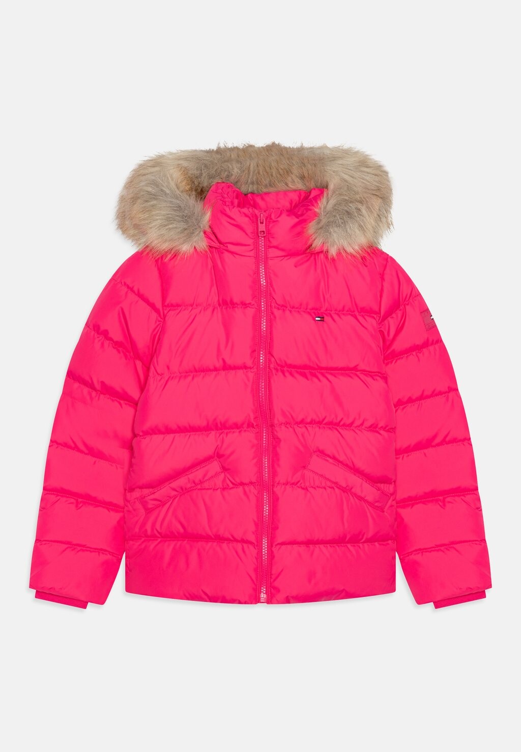 

Пуховик ESSENTIAL HOOD Tommy Hilfiger, цвет hot magenta