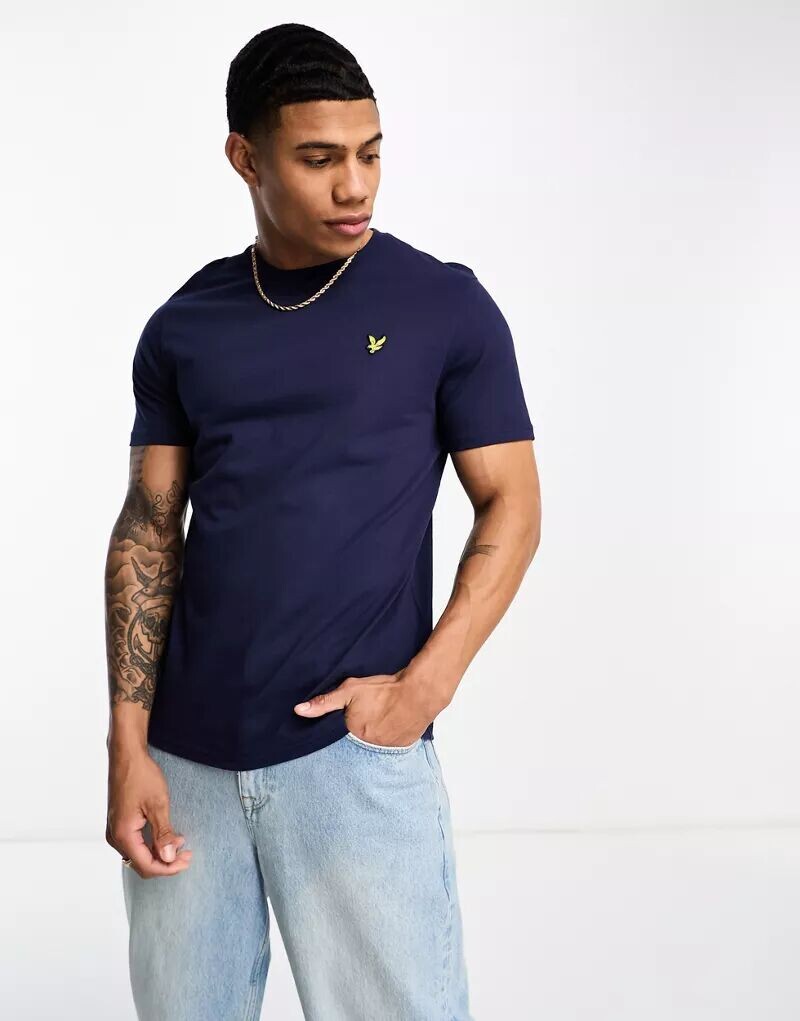 

Темно-синяя футболка с логотипом Lyle & Scott