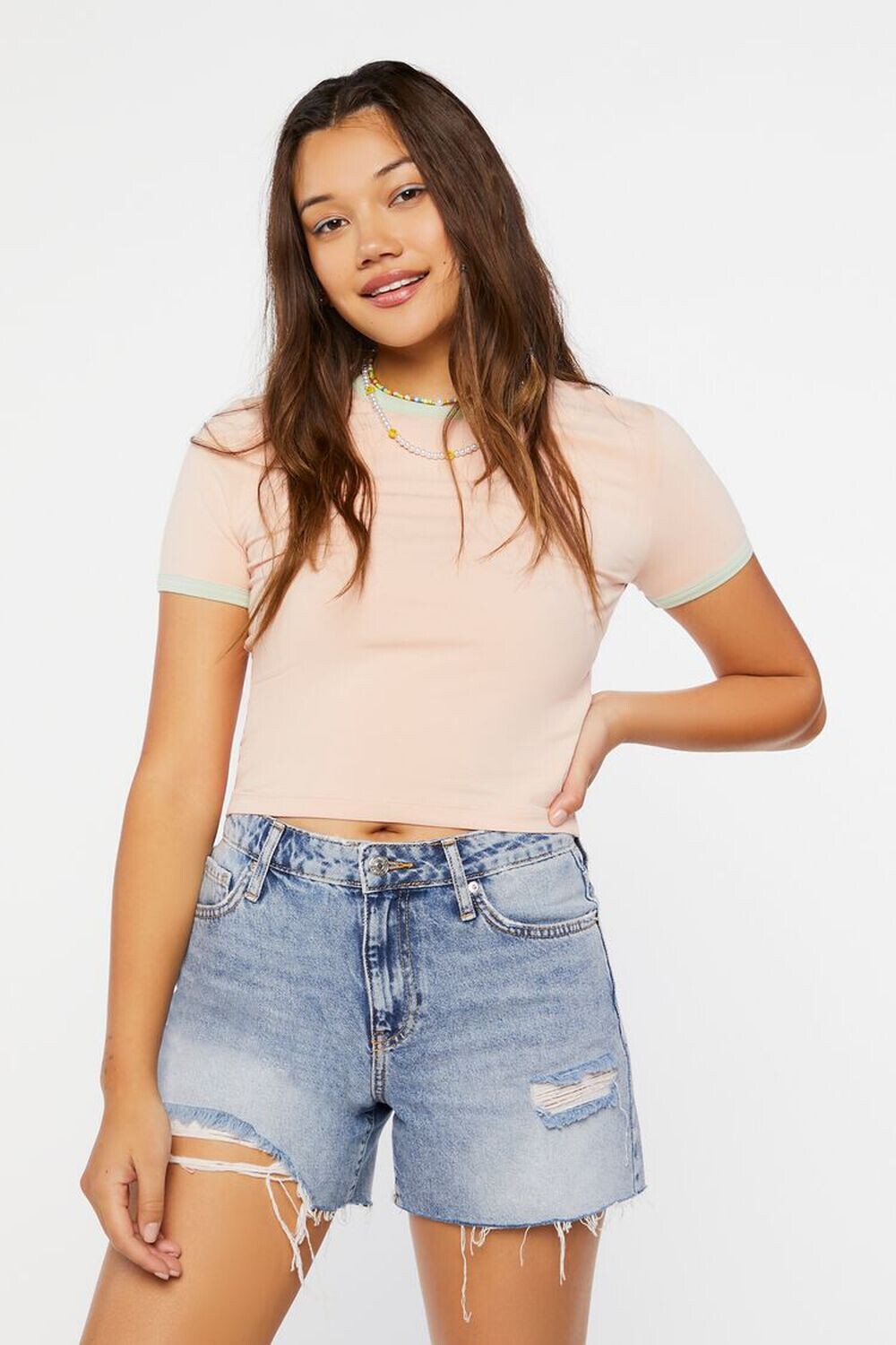 

Укороченная футболка Ringer Forever 21, розовый