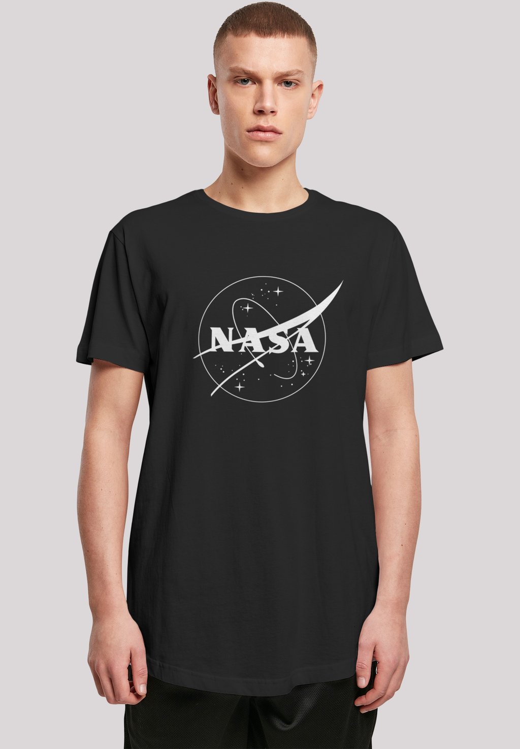 Футболка с принтом NASA INSIGNIA LOGO MONOCHROME F4NT4STIC, цвет black цена и фото