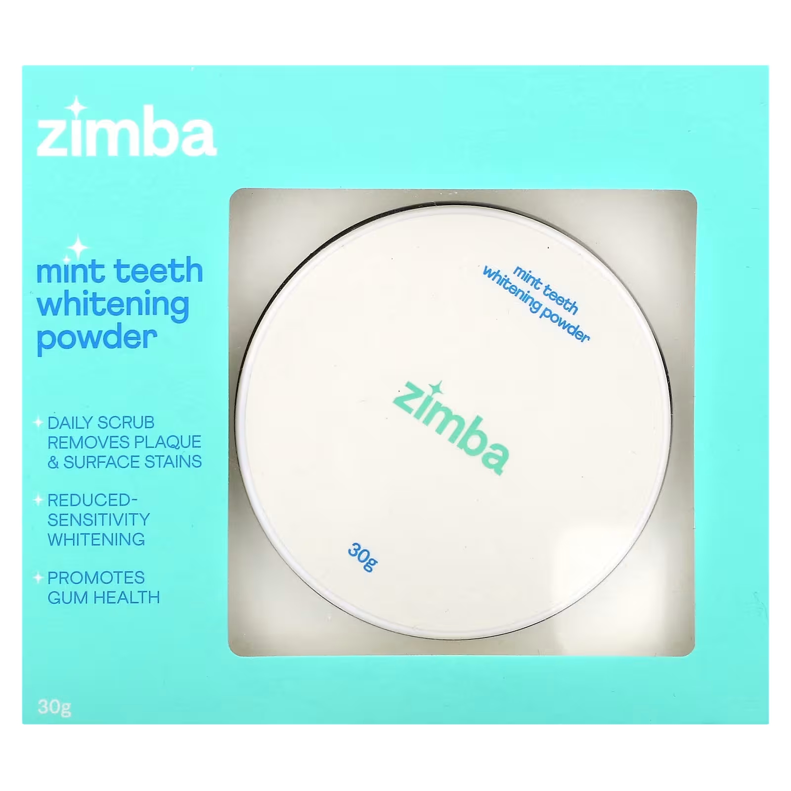 Отбеливающий порошок Zimba для зубов с мятой, 30 г 100 шт компл полировщик зубов резиновый полировщик чашка для удаления пятен и отбеливания зубов стоматологические инструменты