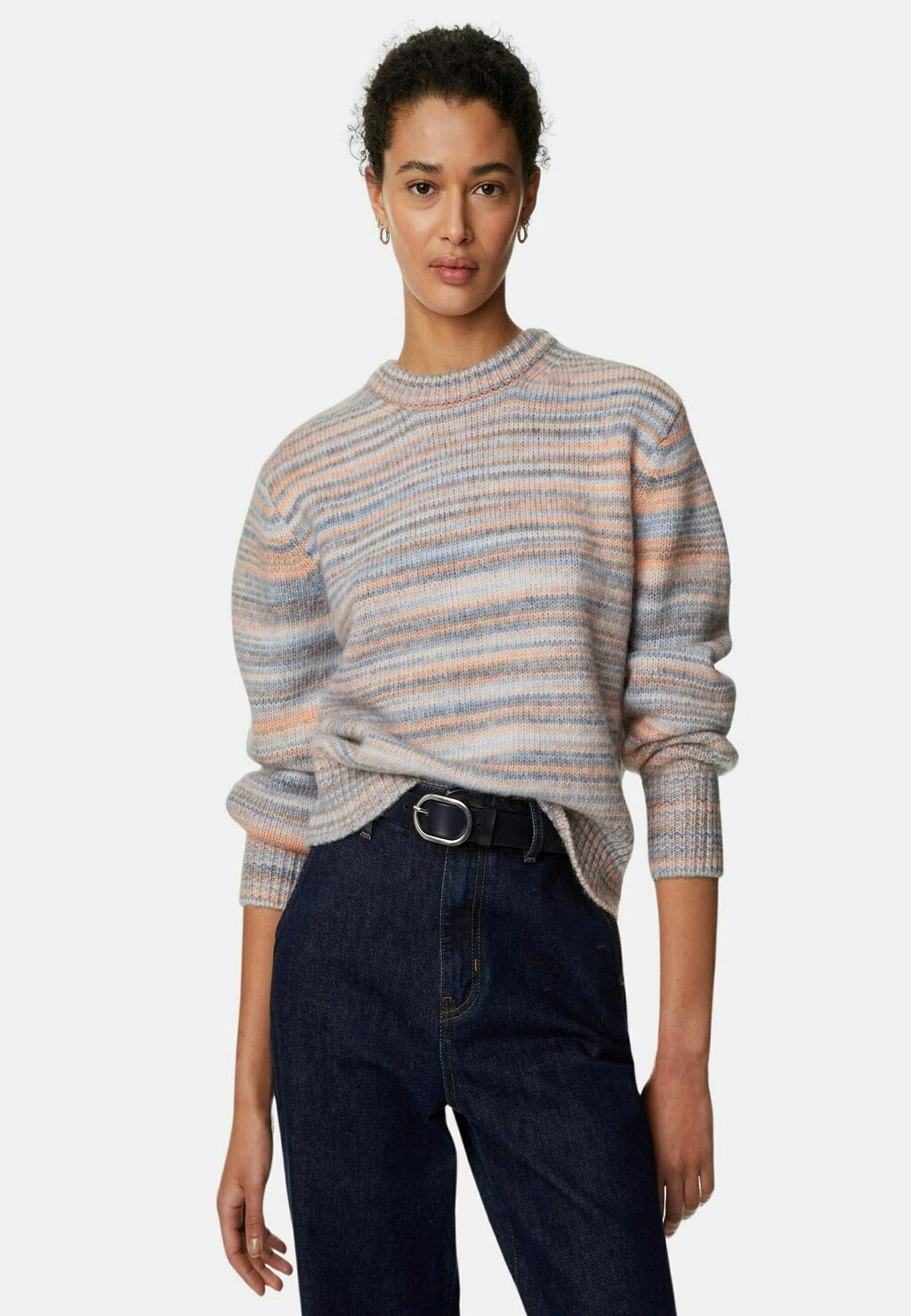 

Джемпер вязаный BRUSHED SPACE DYE CREW Marks & Spencer, цвет blue mix