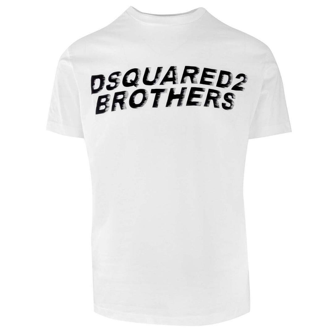 белая футболка с логотипом brothers fading dsquared2 белый Белая футболка с логотипом Brothers Fading Dsquared2, белый