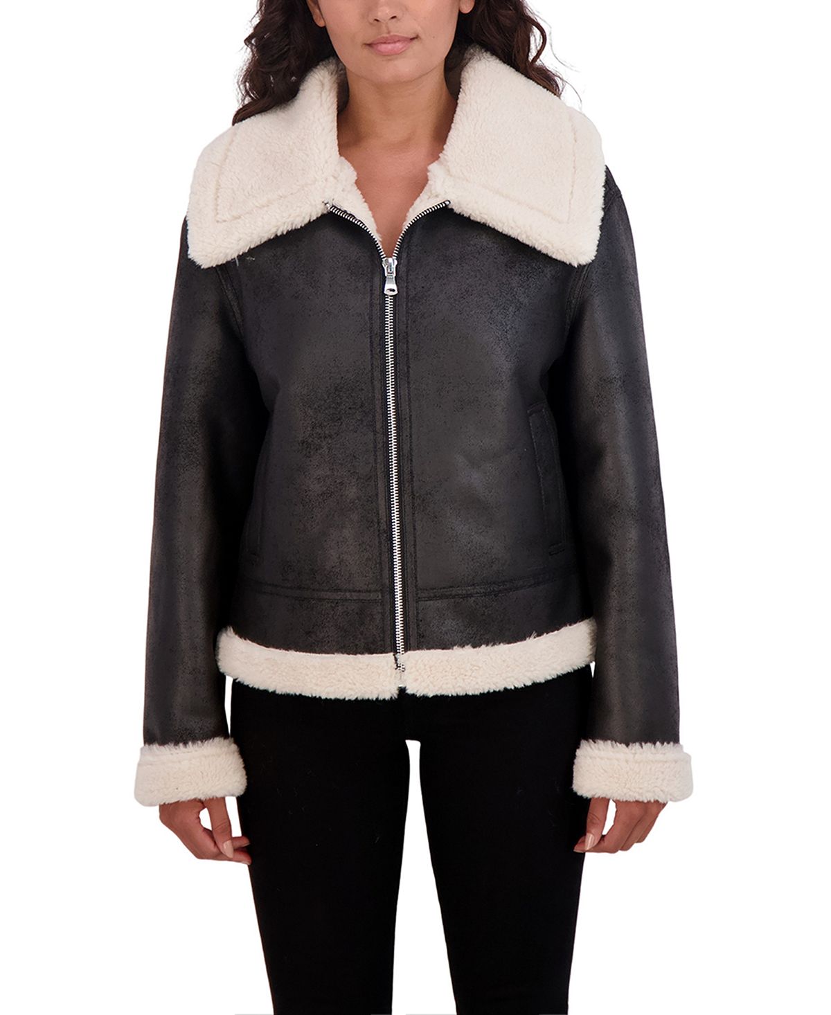 цена Женская куртка из искусственной овчины Sebby Collection, черный