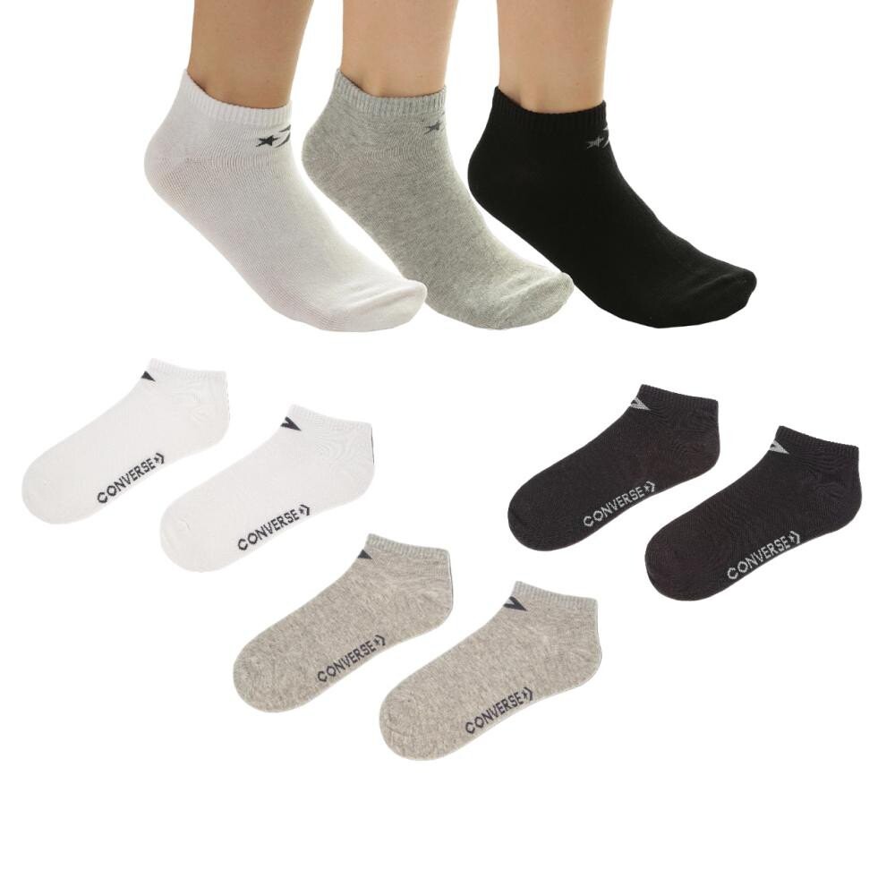 

Носки Converse E747A short 3 шт, разноцветный, Серый