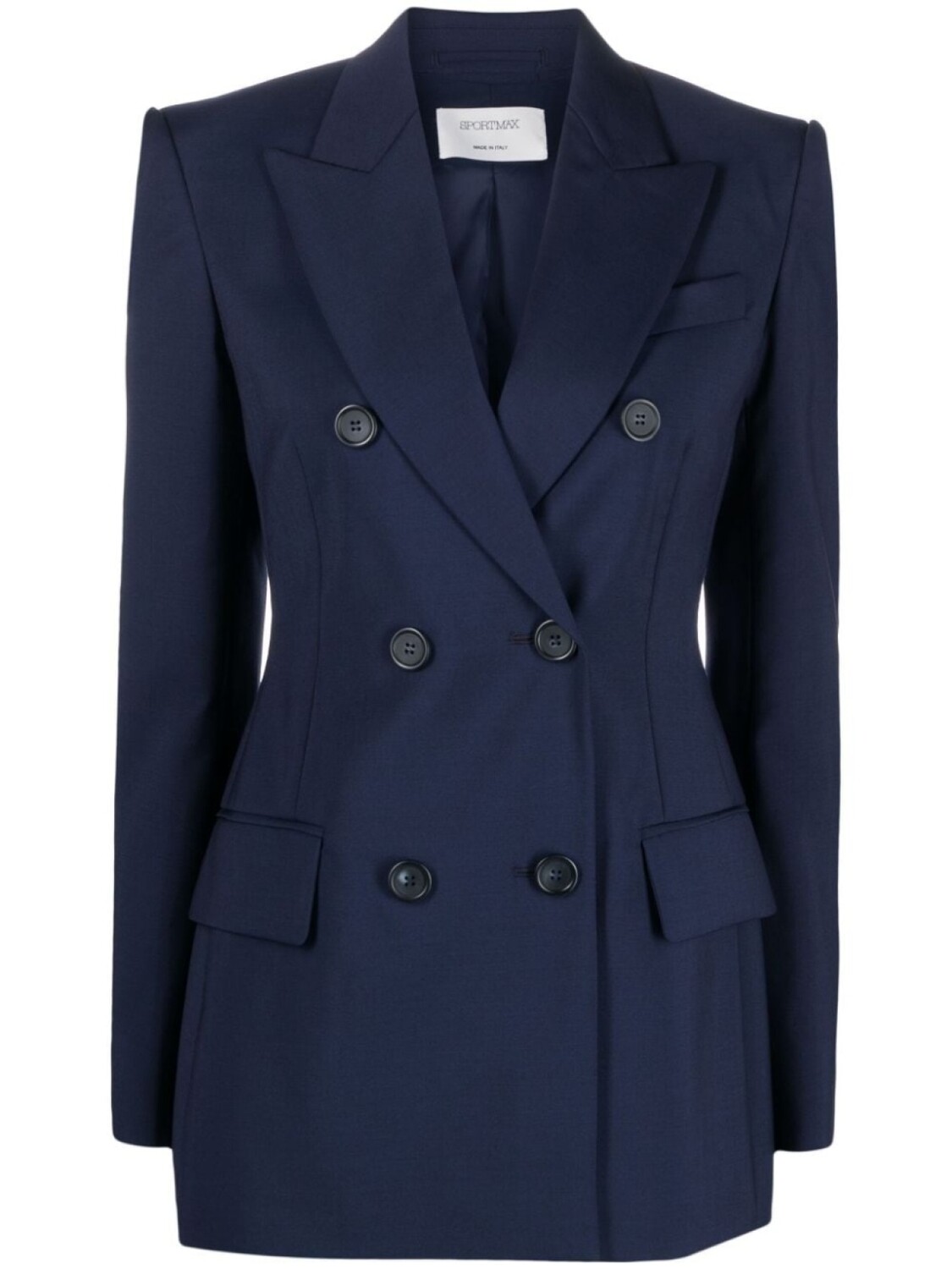 

Двубортный блейзер из вирджинской шерсти Sportmax, синий
