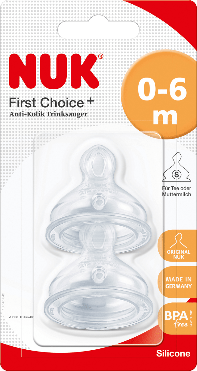 Соска-поилка First Choice+ силикон 0-6 месяцев размер. С (чай) 2шт NUK