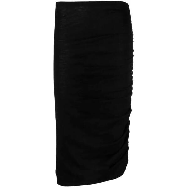 

Юбка ruched merino wool midi skirt Isabel Marant, черный