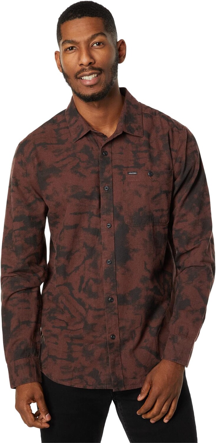 

Рубашка Tie-Dye Long Sleeve Flannel Volcom, цвет Mahogany