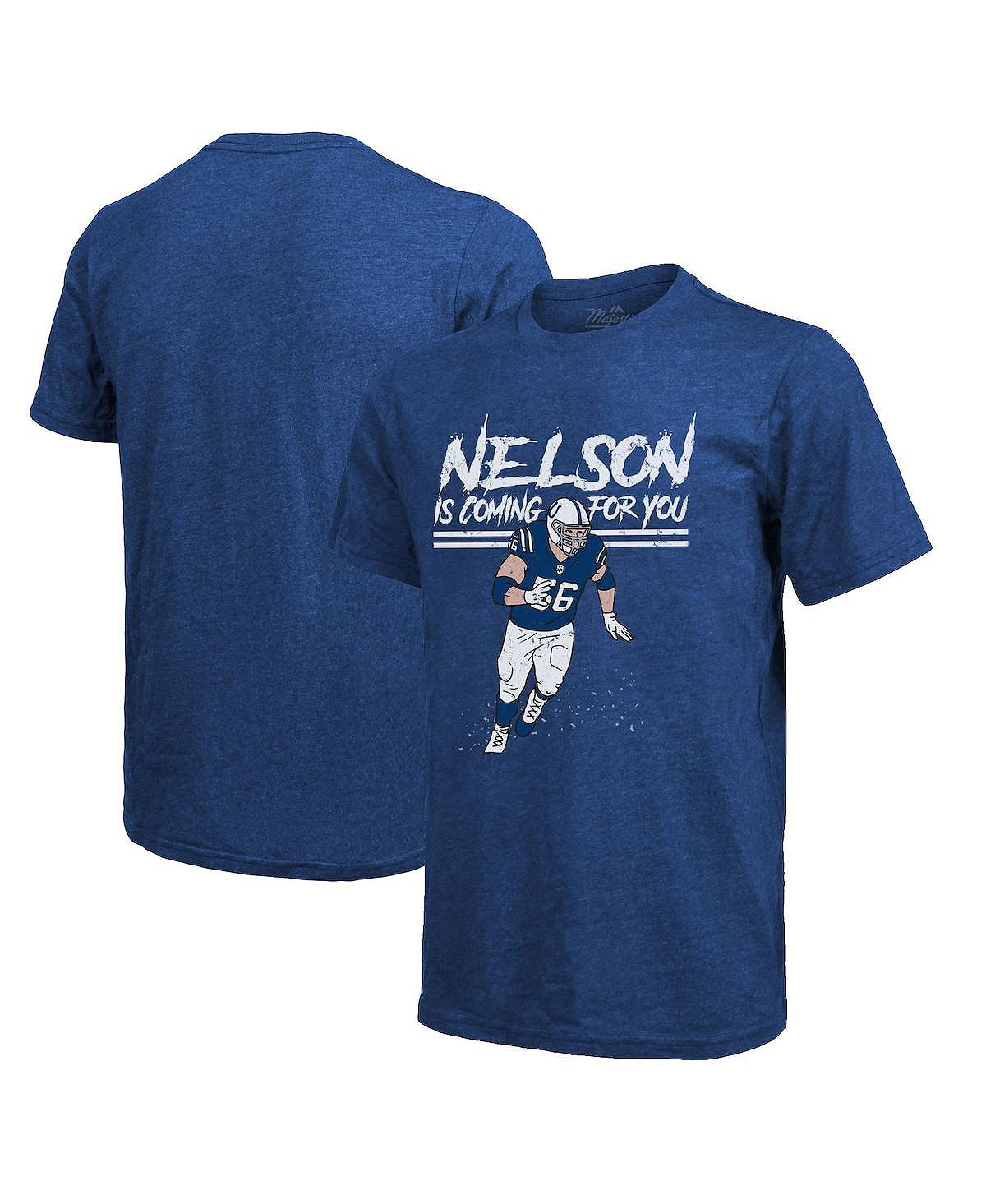Мужская футболка Quenton Nelson Royal Indianapolis Colts Tri-Blend Player Majestic