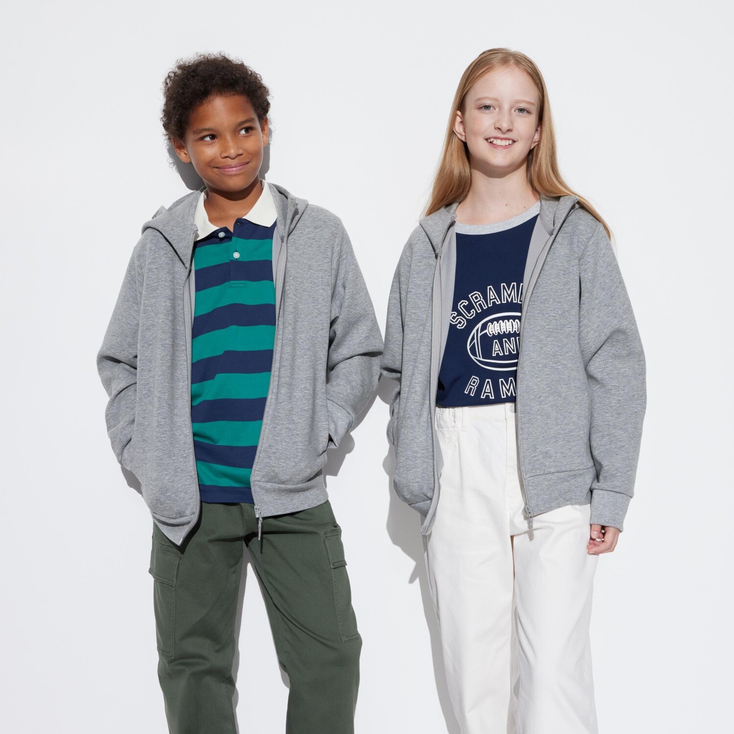 

Худи UNIQLO Dry Sweat ультра стрейч на молнии, серый