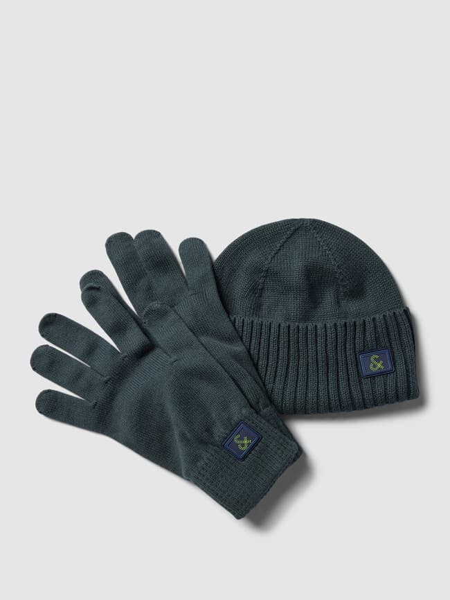 

Комплект шапка и перчатки модель "ФАНО" Jack & Jones, цвет морской волны