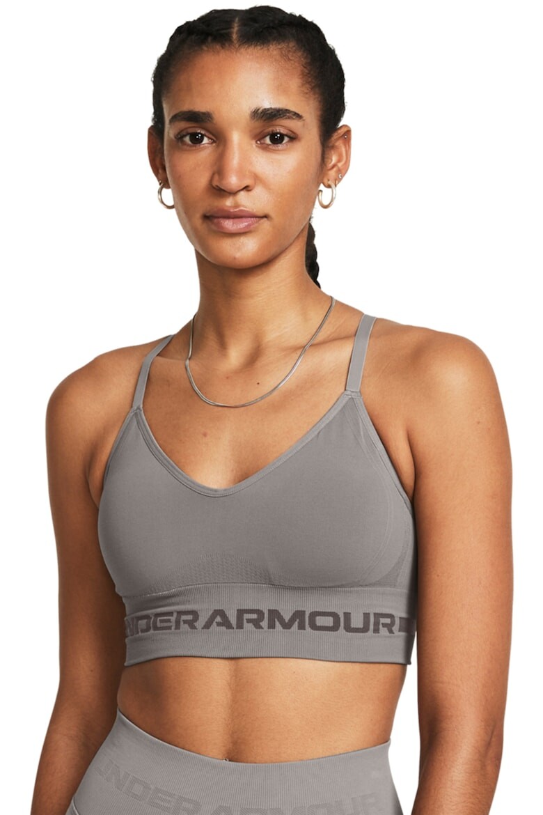 

Бесшовный фитнес-бюстгальтер со съемными косточками Under Armour, серый